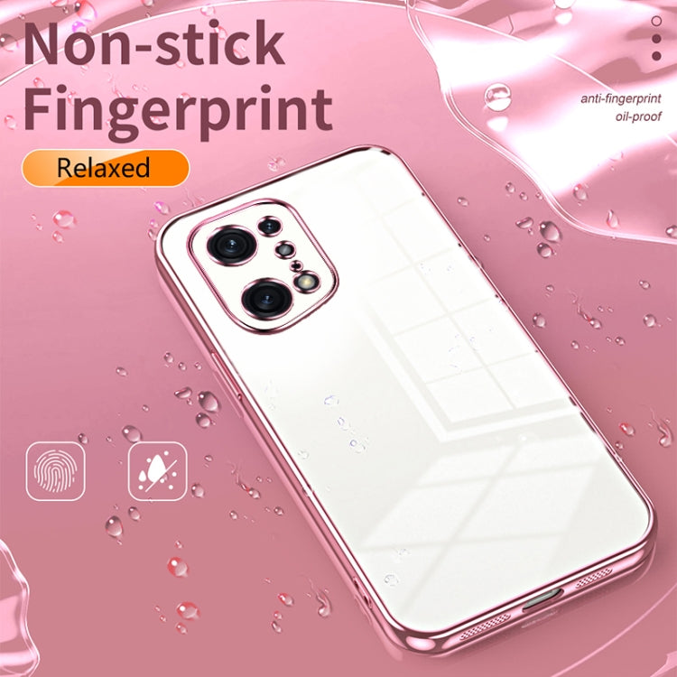 For OPPO Find X5 Pro Transparent Plating Fine Hole Phone Case(Silver) - OPPO Cases by buy2fix | Online Shopping UK | buy2fix