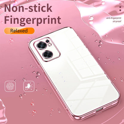 For OPPO Reno7 SE Transparent Plating Fine Hole Phone Case(Transparent) - OPPO Cases by buy2fix | Online Shopping UK | buy2fix