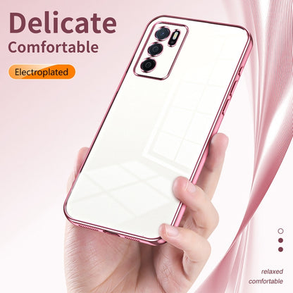 For OPPO A16 / A16s / A54s Transparent Plating Fine Hole Phone Case(Gold) - OPPO Cases by buy2fix | Online Shopping UK | buy2fix
