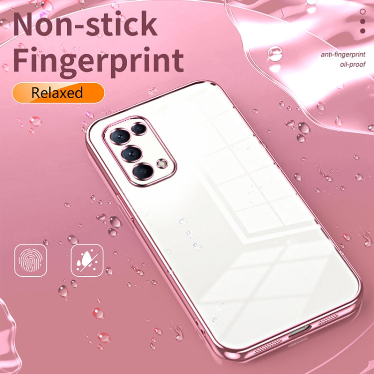 For OPPO Reno5 4G/5G / Reno5 K Transparent Plating Fine Hole Phone Case(Green) - OPPO Cases by buy2fix | Online Shopping UK | buy2fix