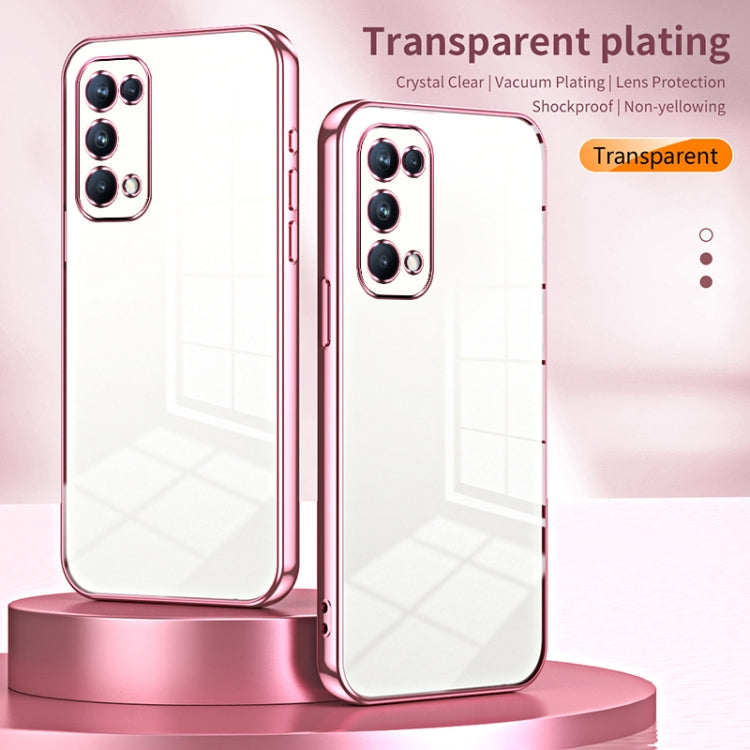 For OPPO Reno5 Pro Transparent Plating Fine Hole Phone Case(Black) - OPPO Cases by buy2fix | Online Shopping UK | buy2fix