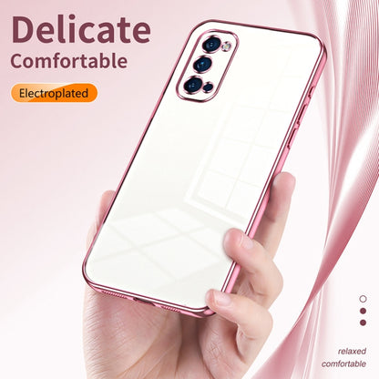 For OPPO Reno4 Pro Transparent Plating Fine Hole Phone Case(Purple) - OPPO Cases by buy2fix | Online Shopping UK | buy2fix