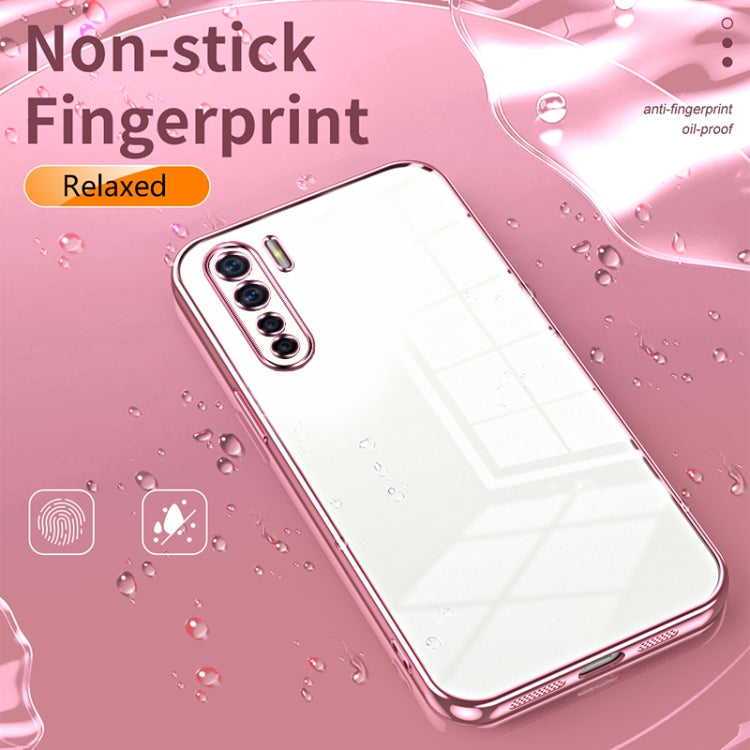 For OPPO A91 Transparent Plating Fine Hole Phone Case(Black) - OPPO Cases by buy2fix | Online Shopping UK | buy2fix