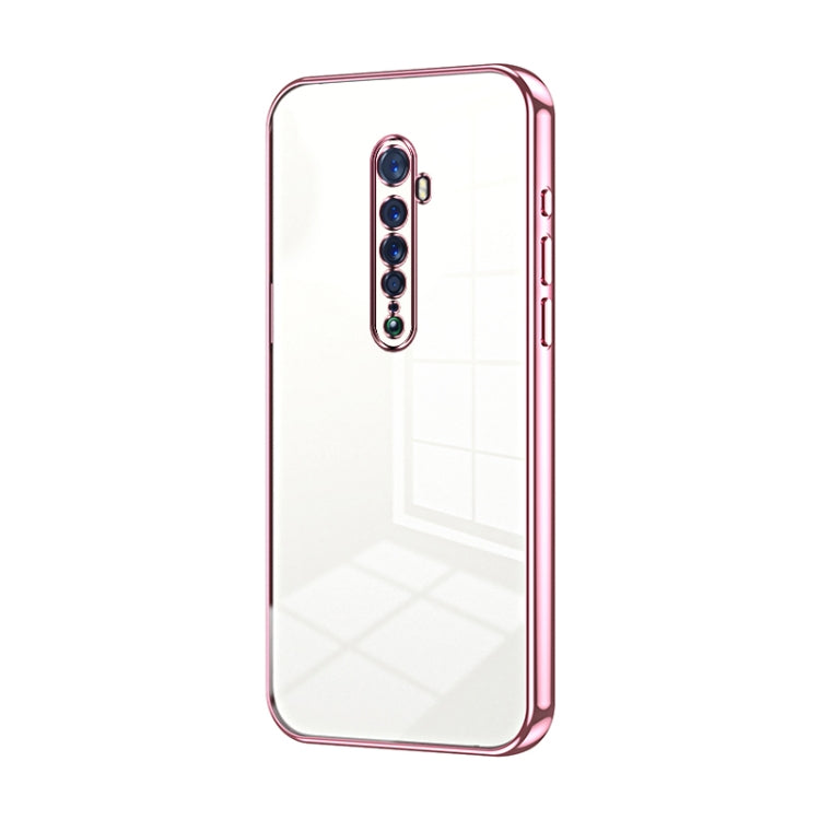 For OPPO Reno2 Transparent Plating Fine Hole Phone Case(Pink) - OPPO Cases by buy2fix | Online Shopping UK | buy2fix