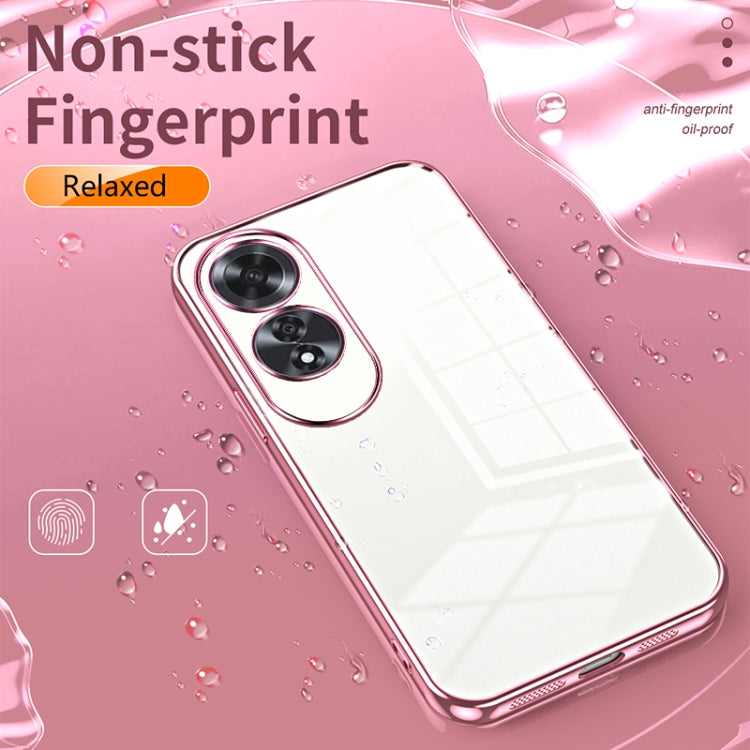 For OPPO A60 Transparent Plating Fine Hole Phone Case(Pink) - OPPO Cases by buy2fix | Online Shopping UK | buy2fix