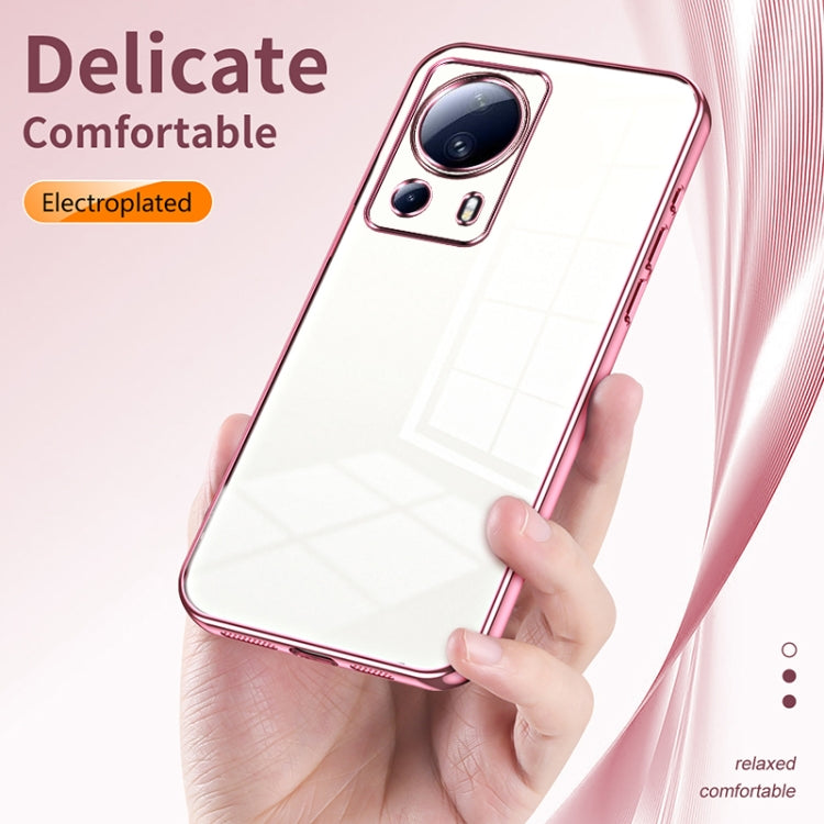 For Xiaomi Civi 2 / 13 Lite Transparent Plating Fine Hole Phone Case(Gold) - 13 Lite Cases by buy2fix | Online Shopping UK | buy2fix