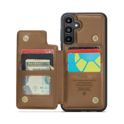 For Samsung Galaxy A35 5G CaseMe C22 PC+TPU Business Style RFID Anti-theft Leather Phone Case(Brown) - Galaxy Phone Cases by CaseMe | Online Shopping UK | buy2fix