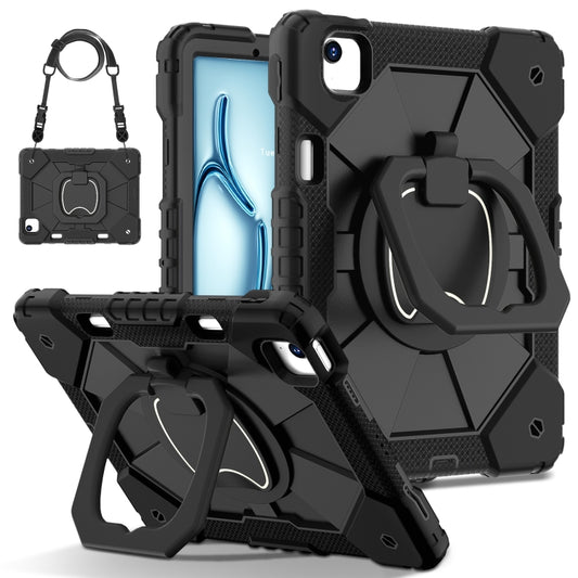 For iPad Air 11 2024 Contrast Color Robot Silicone Hybrid PC Tablet Case(Black) - iPad Air 11 2024 Cases by buy2fix | Online Shopping UK | buy2fix