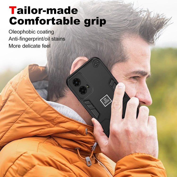 For Motorola Moto G 2024 5G 2 in 1 Shockproof Phone Case(Black) - Motorola Cases by buy2fix | Online Shopping UK | buy2fix