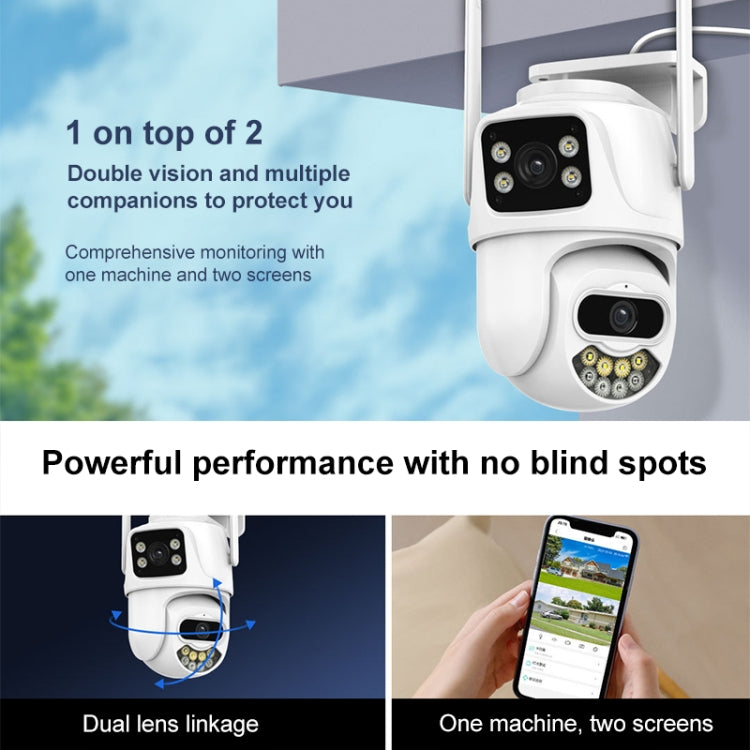 QX102 3MP WiFi Triple Camera Supports Two-way Voice Intercom & Infrared Night Vision(EU Plug) - Wireless Camera by buy2fix | Online Shopping UK | buy2fix