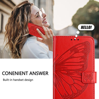 For Xiaomi Redmi K70 / K70 Pro Embossed Butterfly Leather Phone Case(Red) - K70 Cases by buy2fix | Online Shopping UK | buy2fix