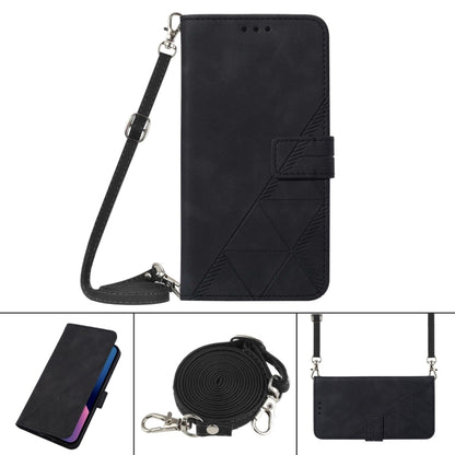 For Motorola Moto G Power 5G 2024 Crossbody 3D Embossed Flip Leather Phone Case(Black) - Motorola Cases by buy2fix | Online Shopping UK | buy2fix