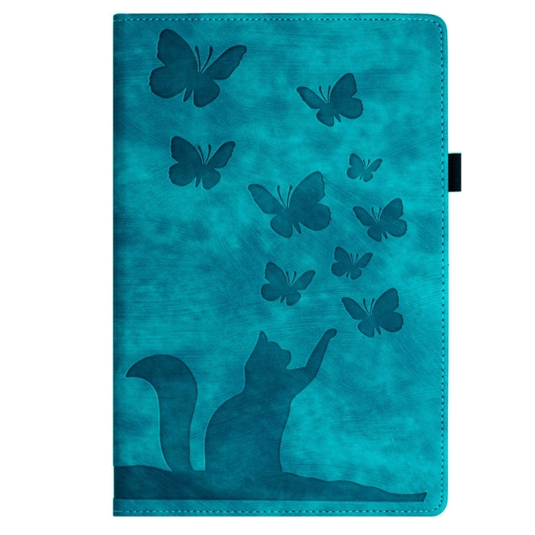 For iPad Pro 12.9 2022 / Air 13 2024 Butterfly Cat Embossing Leather Tablet Case(Sky Blue) - iPad Pro 12.9 (2022/2021) Cases by buy2fix | Online Shopping UK | buy2fix