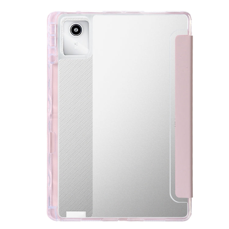 For Lenovo Tab M11 /Xiaoxin Pad 11 2024 Clear Acrylic Deformation Leather Tablet Case(Pink) - Lenovo by buy2fix | Online Shopping UK | buy2fix