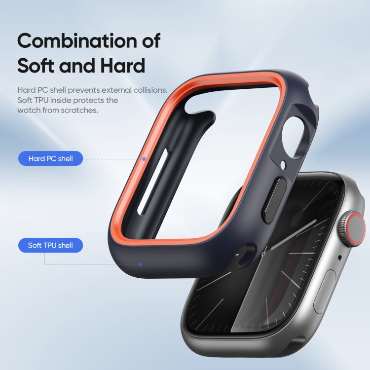 For Apple Watch 9 / 8 / 7 41mm DUX DUCIS Bamo Series Hollow PC + TPU Watch Protective Case(Midnight Blue+Orange) - Watch Cases by DUX DUCIS | Online Shopping UK | buy2fix