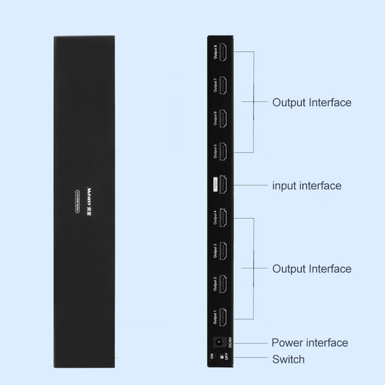 Measy SPH108 1 to 8 4K HDMI 1080P Simultaneous Display Splitter(EU Plug) - Splitter by Measy | Online Shopping UK | buy2fix