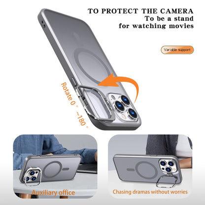 For iPhone 12 Pro Max Metal Invisible Camera Holder MagSafe Magnetic Phone Case(Grey) - iPhone 12 Pro Max Cases by buy2fix | Online Shopping UK | buy2fix