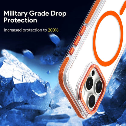 For iPhone 13 Pro Dual-Color Clear Acrylic Hybrid TPU MagSafe Phone Case(Orange) - iPhone 13 Pro Cases by buy2fix | Online Shopping UK | buy2fix