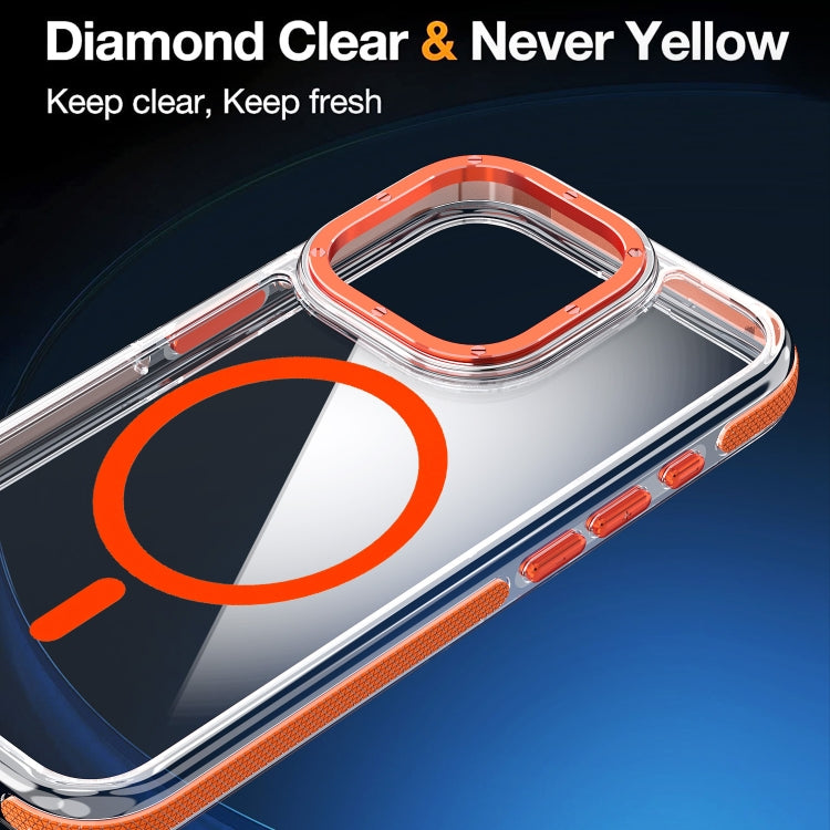 For iPhone 16 Pro Dual-Color Clear Acrylic Hybrid TPU MagSafe Phone Case(Orange) - iPhone 16 Pro Cases by buy2fix | Online Shopping UK | buy2fix