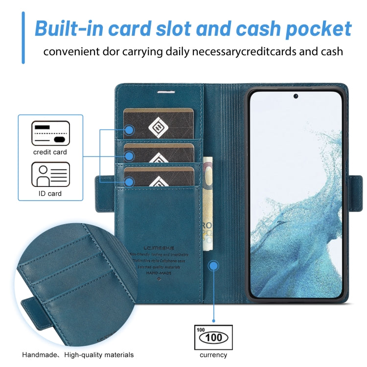 For Samsung Galaxy S24 LC.IMEEKE Skin-friendly Card Slots Leather Phone Case(Blue) - Galaxy S24 5G Cases by LC.IMEEKE | Online Shopping UK | buy2fix