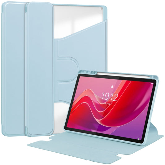 For Lenovo Tab M11/Xiaoxin Pad 11 2024 360 Rotation Transparent Smart Leather Case(Sky Blue) - Lenovo by buy2fix | Online Shopping UK | buy2fix