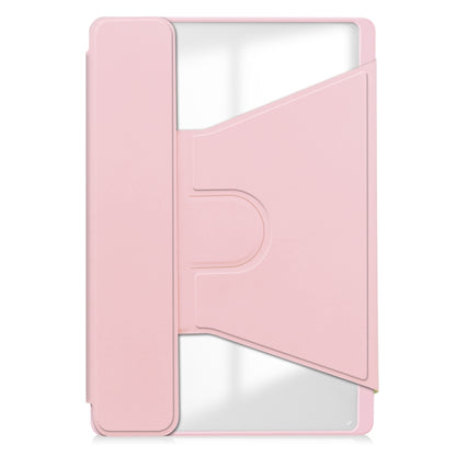 For Lenovo Tab M11/Xiaoxin Pad 11 2024 360 Rotation Transparent Smart Leather Case with Keyboard(Pink) - Lenovo by buy2fix | Online Shopping UK | buy2fix