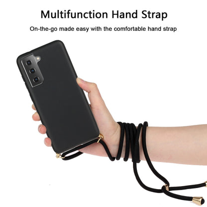 For Samsung Galaxy S24 5G Wheat Straw Material + TPU Phone Case with Lanyard(Black) - Galaxy S24 5G Cases by buy2fix | Online Shopping UK | buy2fix
