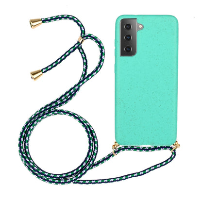 For Samsung Galaxy A55 5G Wheat Straw Material + TPU Phone Case with Lanyard(Green) - Galaxy Phone Cases by buy2fix | Online Shopping UK | buy2fix