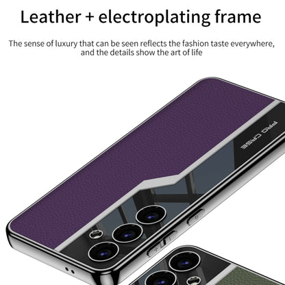 For Samsung Galaxy S24 5G GKK Plating TPU + Leather Supercar Full Coverage Phone Case(Purple) - Galaxy S24 5G Cases by GKK | Online Shopping UK | buy2fix