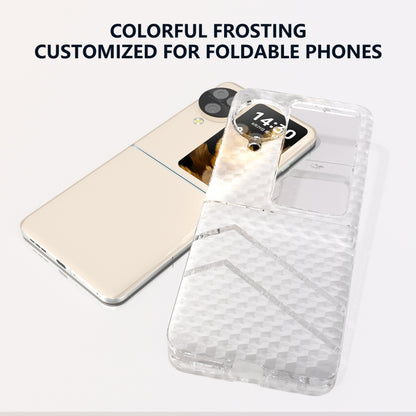 For OPPO Find N3 Flip Wave Pattern Transparent Frosted Phone Case - Find N3 Flip Cases by buy2fix | Online Shopping UK | buy2fix