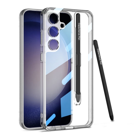 For Samsung Galaxy S24+ 5G GKK Space Frame Transparent PC + TPU Phone Case with Pen(Transparent) - Galaxy S24+ 5G Cases by GKK | Online Shopping UK | buy2fix