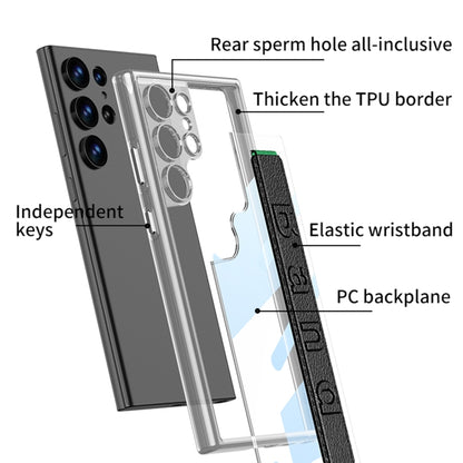 For Samsung Galaxy S24 Ultra 5G GKK Space Frame Transparent PC + TPU Phone Case with Wrist Strap(White) - Galaxy S24 Ultra 5G Cases by GKK | Online Shopping UK | buy2fix