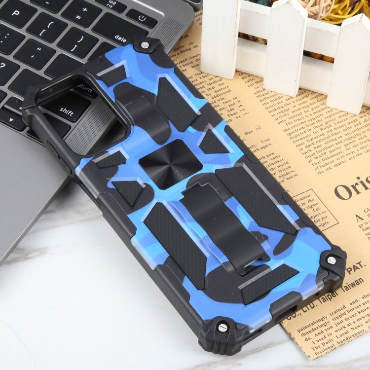 For Motorola Moto G 5G 2024 Camouflage Armor Kickstand TPU + PC Magnetic Phone Case(Dark Blue) - Motorola Cases by buy2fix | Online Shopping UK | buy2fix