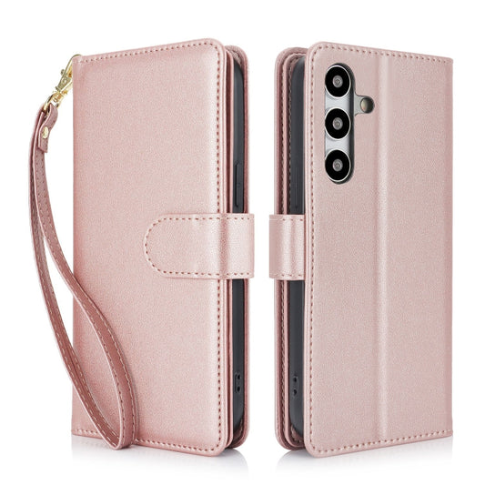 For Samsung Galaxy S24+ / S25+ 5G Multi-Card Wallet RFID Leather Phone Case(Rose Gold) - Galaxy S24+ 5G Cases by buy2fix | Online Shopping UK | buy2fix