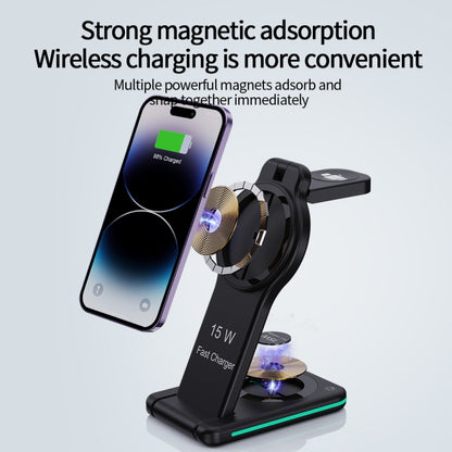 H60 5 in 1 Folding Multi-function Magnetic Wireless Charger(Black) - Wireless Charger by buy2fix | Online Shopping UK | buy2fix