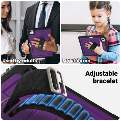 For iPad Pro 11 2024 Honeycomb Hand Grip Turntable Stand Tablet Case(Purple) - iPad Pro 11 2024 Cases by buy2fix | Online Shopping UK | buy2fix