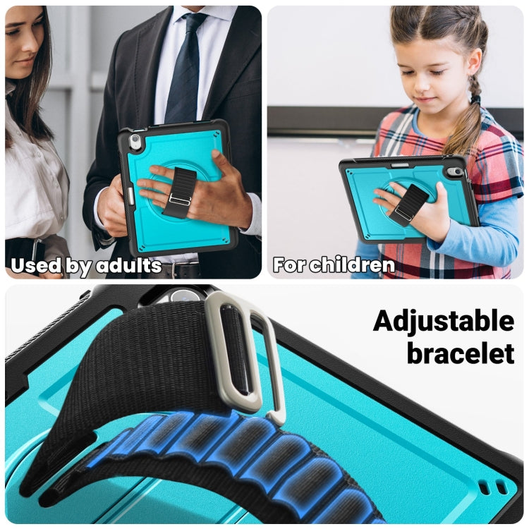 For iPad Air 11 2024 Honeycomb Hand Grip Turntable Stand Tablet Case(Light Blue) - iPad Air 11 2024 Cases by buy2fix | Online Shopping UK | buy2fix