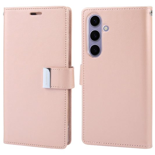 For Samsung Galaxy S24+ 5G GOOSPERY RICH DIARY Crazy Horse Texture Leather Phone Case(Rose Gold) - Galaxy S24+ 5G Cases by GOOSPERY | Online Shopping UK | buy2fix