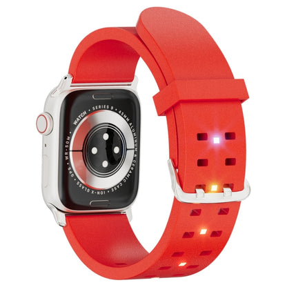 For Apple Watch Series 7 41mm Luminous Colorful Light Silicone Watch Band(Red) - Watch Bands by buy2fix | Online Shopping UK | buy2fix