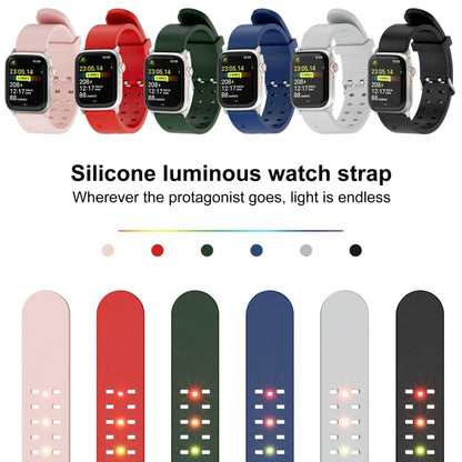 For Apple Watch SE 2023 40mm Luminous Colorful Light Silicone Watch Band(Blue) - Watch Bands by buy2fix | Online Shopping UK | buy2fix