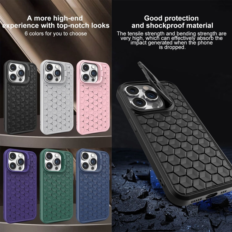 For iPhone 14 Pro Max Honeycomb Radiating Lens Holder Magsafe Phone Case(Black) - iPhone 14 Pro Max Cases by buy2fix | Online Shopping UK | buy2fix