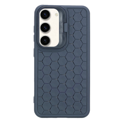 For Samsung Galaxy S23 5G Honeycomb Radiating Lens Holder Magsafe Phone Case(Blue) - Galaxy S23 5G Cases by buy2fix | Online Shopping UK | buy2fix