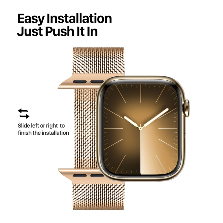 For Apple Watch Series 9 45mm DUX DUCIS Milanese Pro Series Stainless Steel Watch Band(Gold) - Watch Bands by DUX DUCIS | Online Shopping UK | buy2fix