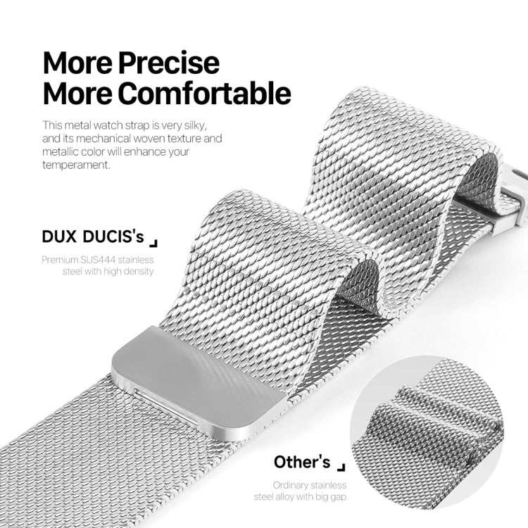 For Apple Watch Series 3 38mm DUX DUCIS Milanese Pro Series Stainless Steel Watch Band(Silver) - Watch Bands by DUX DUCIS | Online Shopping UK | buy2fix