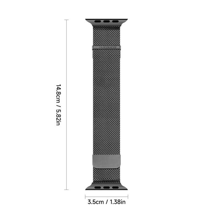 For Apple Watch Series 3 42mm DUX DUCIS Milanese Pro Series Stainless Steel Watch Band(Black) - Watch Bands by DUX DUCIS | Online Shopping UK | buy2fix