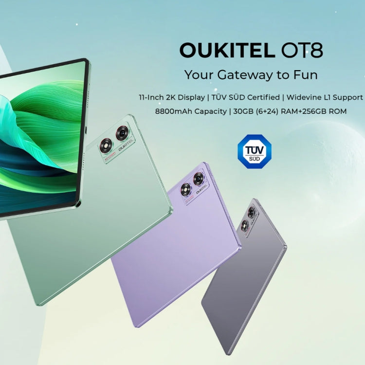 [HK Warehouse] OUKITEL OT8 Tablet PC 11 inch, 6GB+256GB, Android 13 Unisoc Tiger T606 Octa Core, Support Dual SIM 4G Network, EU Plug(Purple) - Other by OUKITEL | Online Shopping UK | buy2fix