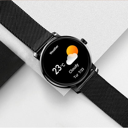 LEMFO LF35 1.43 inch AMOLED Round Screen Steel Strap Smart Watch Supports Blood Oxygen Detection(Black) - Smart Watches by LEMFO | Online Shopping UK | buy2fix