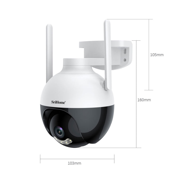 SriHome SH045 2MP DC5V IP66 Waterproof AI Auto Tracking Night Vision WiFi HD Camera(US Plug) - Wireless Camera by SriHome | Online Shopping UK | buy2fix