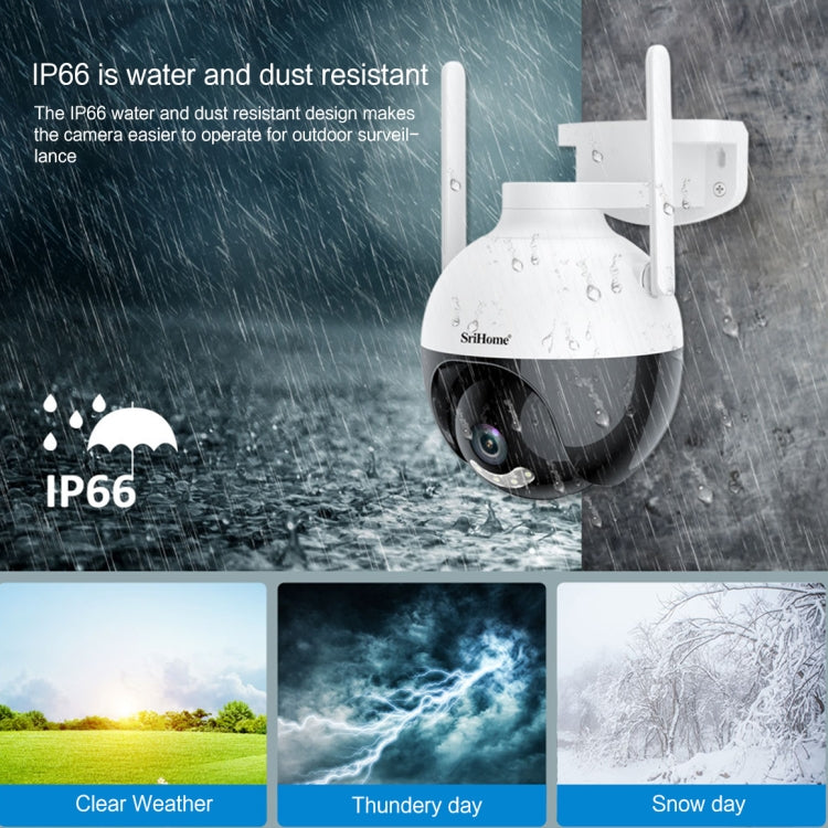 SriHome SH045 2MP DC12V IP66 Waterproof AI Auto Tracking Night Vision WiFi HD Camera(US Plug) - Wireless Camera by SriHome | Online Shopping UK | buy2fix