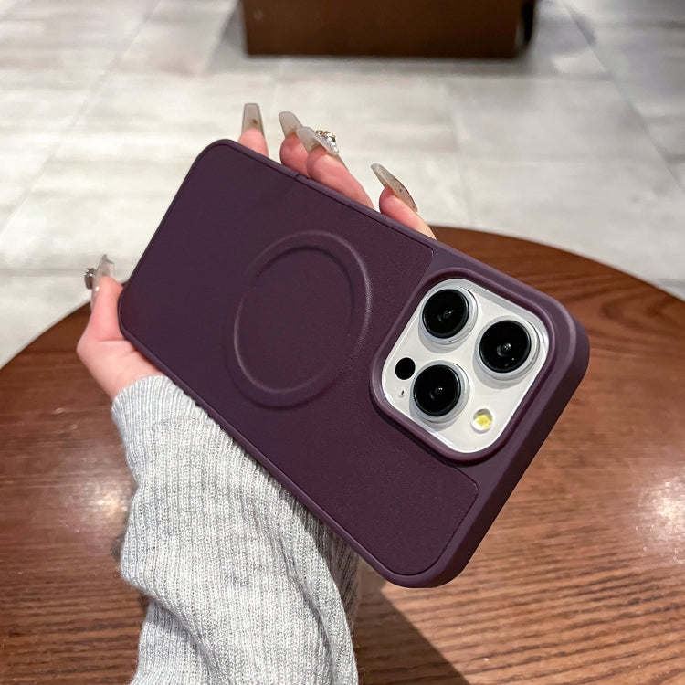 For iPhone 14 Pro Max 2 in 1 MagSafe Magnetic Silicone Leather Phone Case(Purple) - iPhone 14 Pro Max Cases by buy2fix | Online Shopping UK | buy2fix